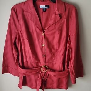Blouse 100% Cotton Red SZ M